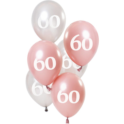 Globos 60 Años Rosa 23cm 6pcs