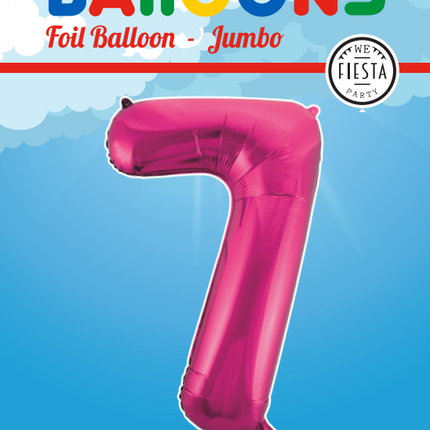 Globo Foil Figura 7 Fucsia XL 86cm vacío