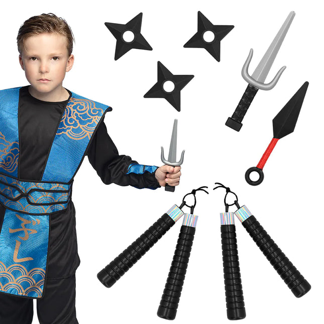 Set de armas falsas Ninja Niño 7 piezas