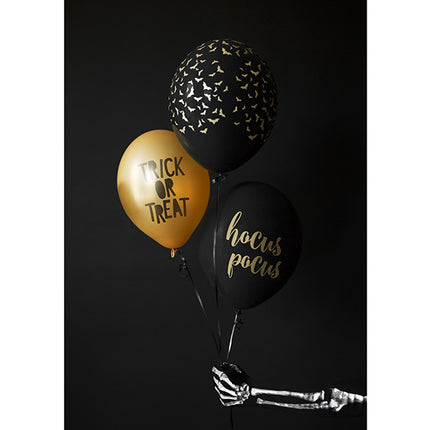 Globos de Halloween Negro 30cm 6pcs