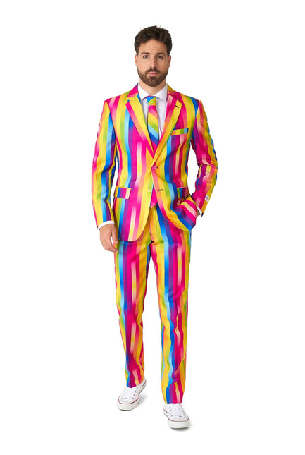 Traje de rayas arco iris para hombre OppoSuits