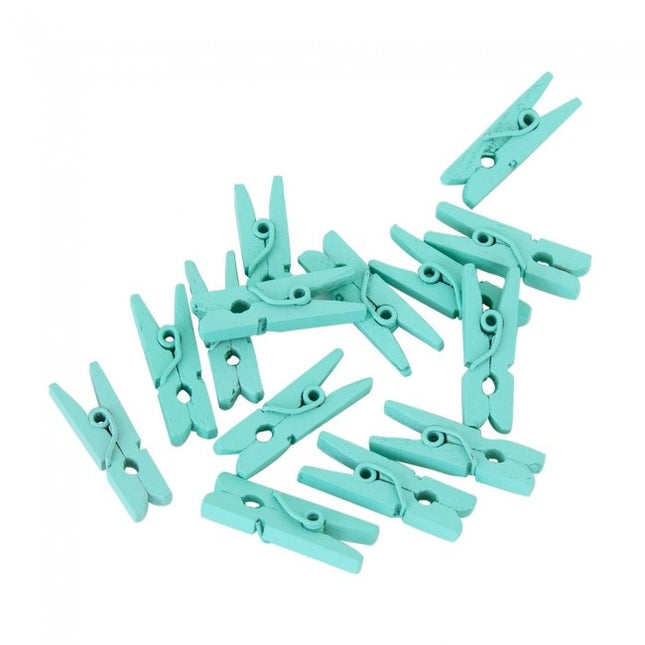 Mini Clavijas Madera Verde Menta 24pcs