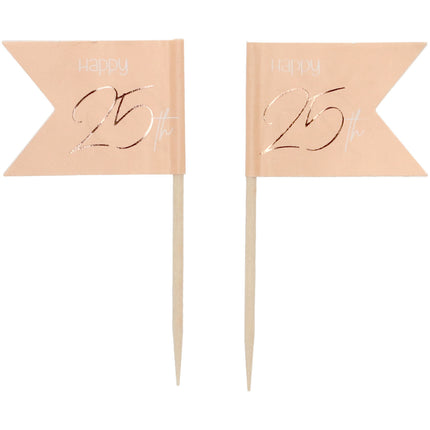 Pinchos 25 Años Oro Rosa 6,5cm 36pcs