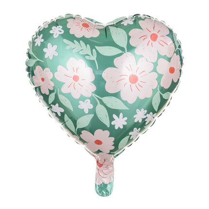 Globo de Helio Corazón Flores Vacío 45cm