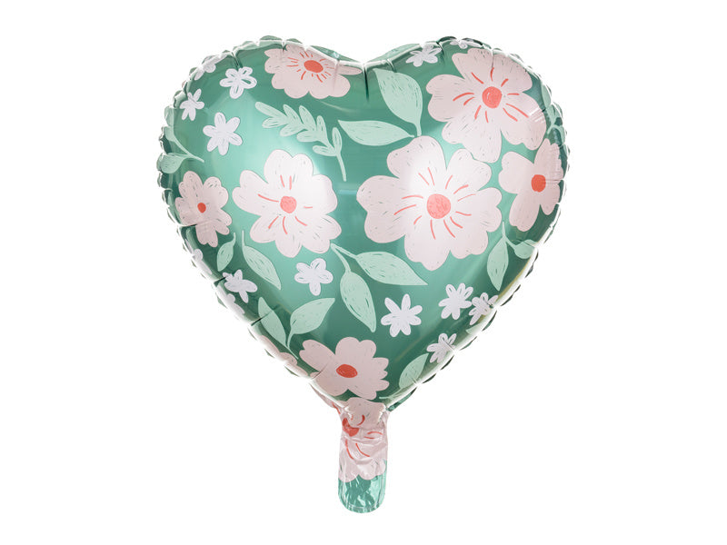 Globo de Helio Corazón Flores Vacío 45cm