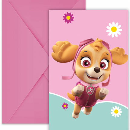 Paw Patrol Invitaciones Skye Y Everest 6pcs