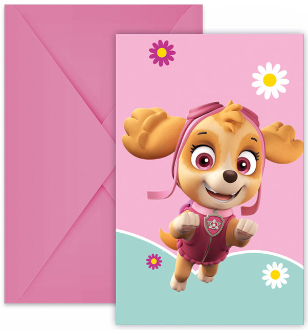 Paw Patrol Invitaciones Skye Y Everest 6pcs