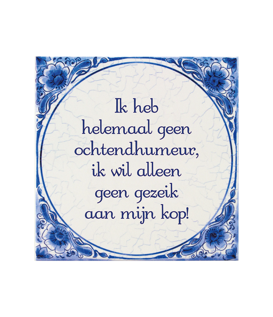 Azulejo Azul de Delft Humor Matinal 14,5cm