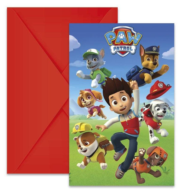 Paw Patrol Invitaciones Decoración 6pcs