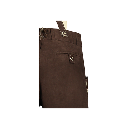 Pantalones de cuero marrón oscuro para hombre