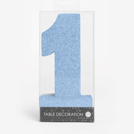 Azul claro Decoración de Mesa Figura 1 Purpurina 20,5cm