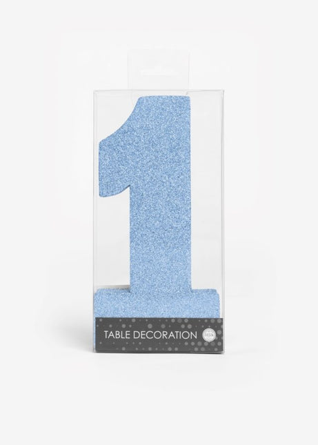 Azul claro Decoración de Mesa Figura 1 Purpurina 20,5cm