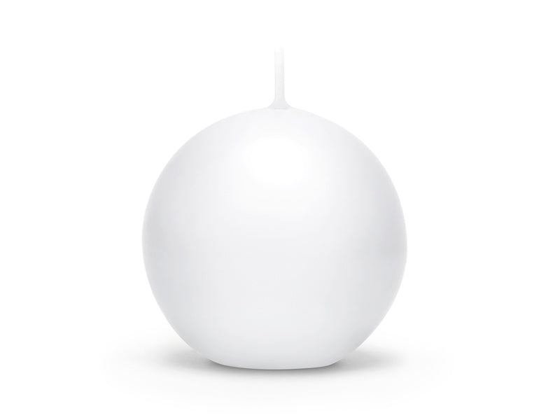 Velas Bola Blanca 6cm 10uds