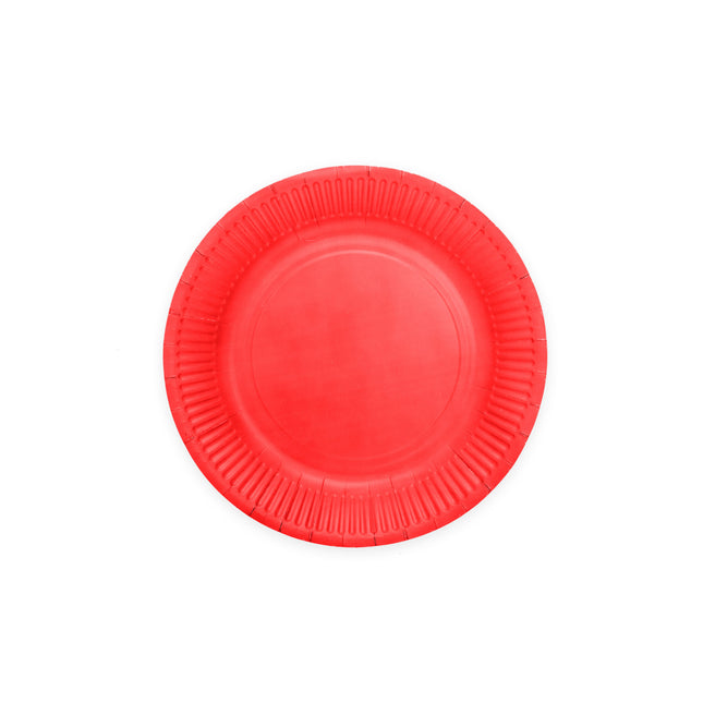 Platos Rojos Papel 18cm 8ud