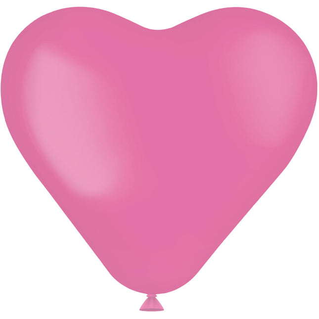 Globos Corazón Rosa Rosa 25cm 8pcs