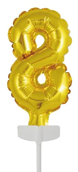 Gold Cake topper 8 Años Globo Foil 12.5cm