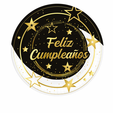 Platos Feliz Cumpleanos 23cm 6pcs