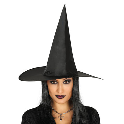 Sombrero de Bruja de Halloween Pelo Negro