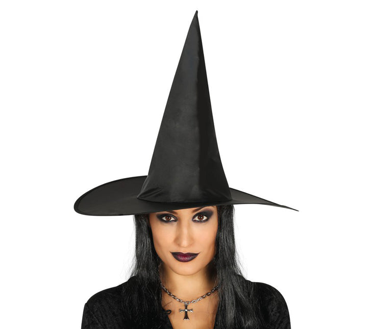 Sombrero de Bruja de Halloween Pelo Negro