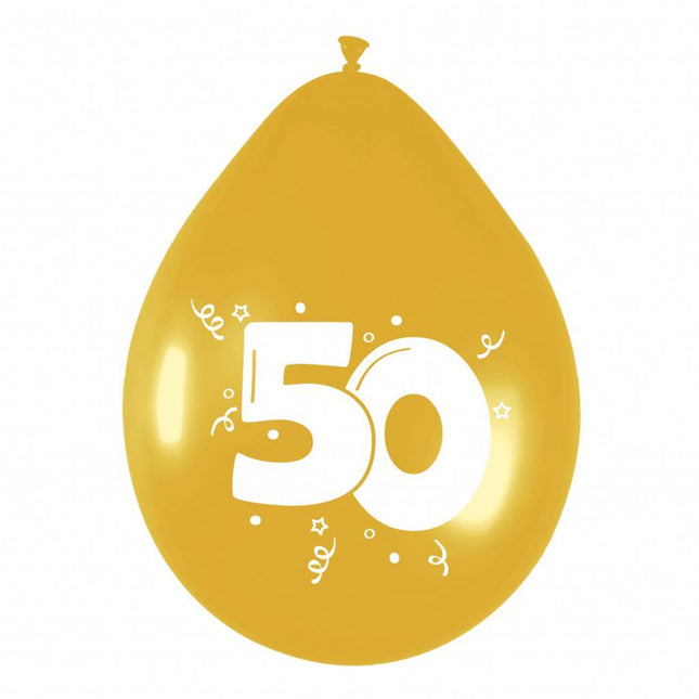 Globos 50 Oro Fiesta 30cm 6pcs