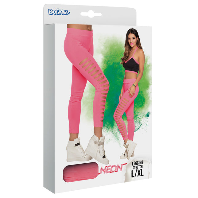 Legging Agujeros Rosa Neón L-XL