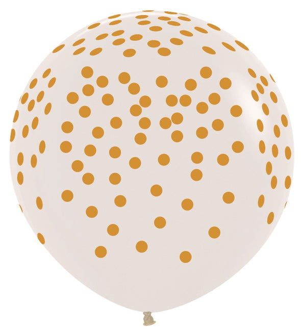 Globos Confetti Oro Impreso Transparente 91cm 2pcs