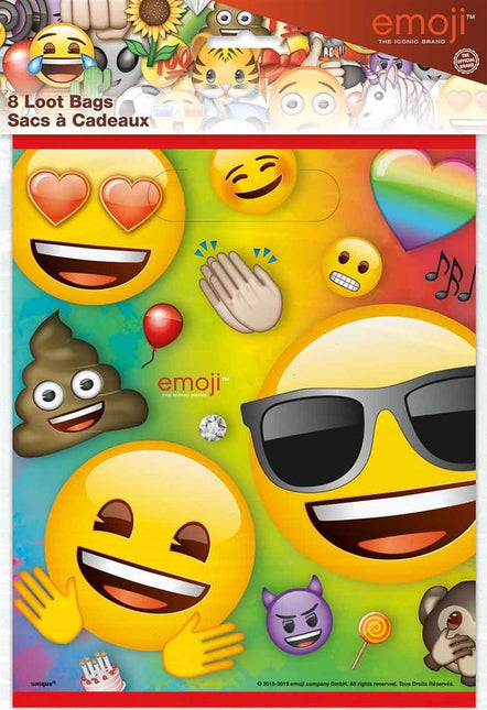 Bolsas para compartir Emoji 23cm 8pcs