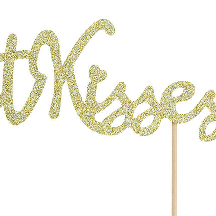 Cake topper Dulces Besos Oro 16cm