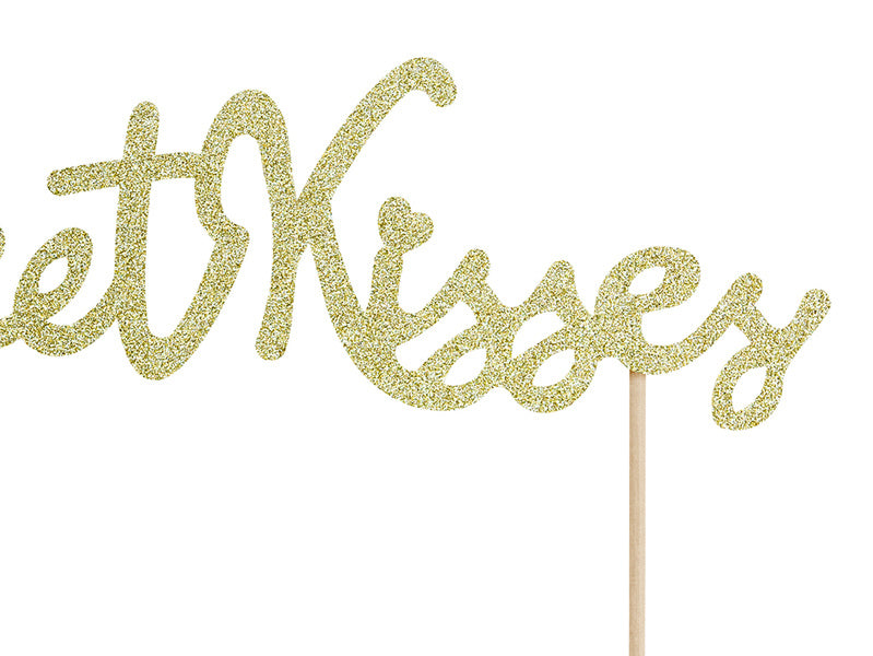 Cake topper Dulces Besos Oro 16cm