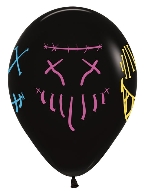 Globos Máscaras Tinta Neón Negro 30cm 25pcs