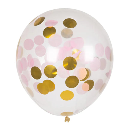 Globos Confetti Oro Rosa 30cm 5pcs