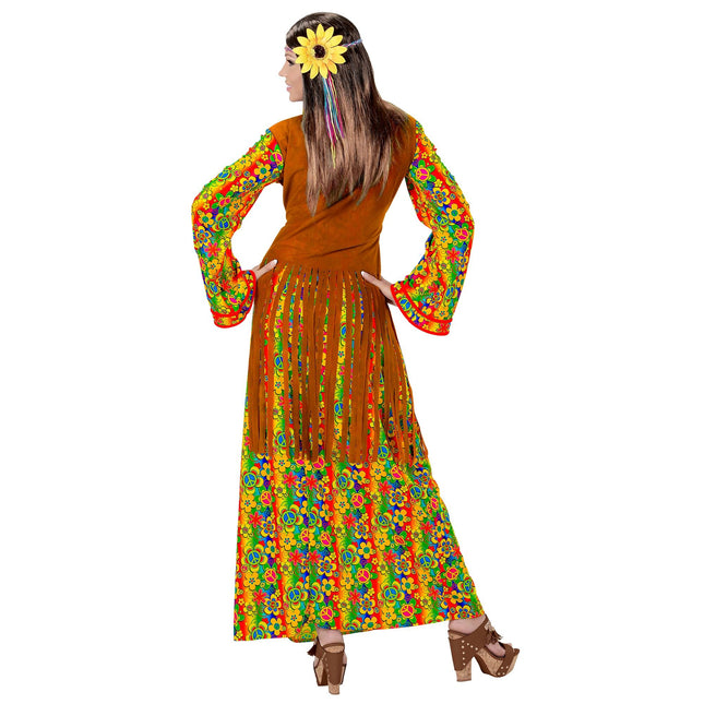 Vestido Hippie 60S Mujer Con Chaleco