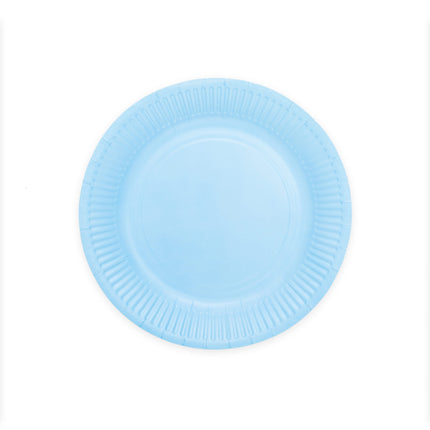 Platos Azul Claro Papel 23cm 16pcs