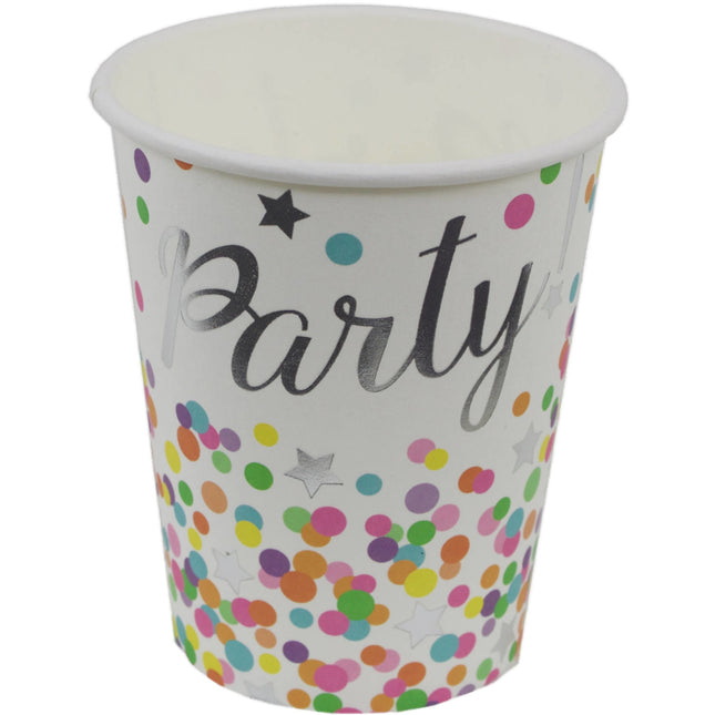 Vasos de fiesta de confeti 250 ml 8 uds.