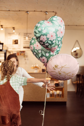 Globo de Helio Corazón Flores Vacío 45cm