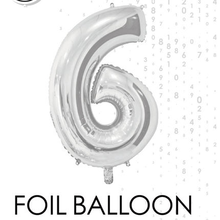 Globo foil Figura 6 Plata 66cm