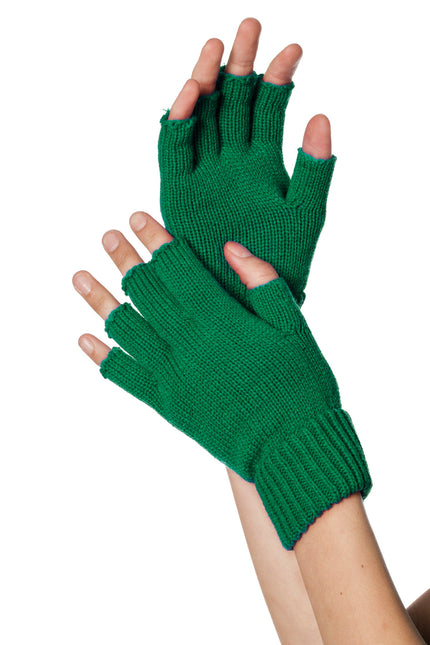 Guantes verdes sin dedos