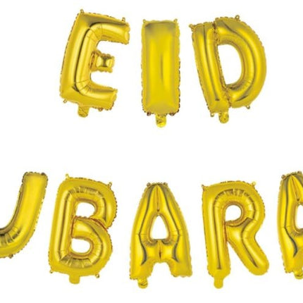 Globos Letra Eid Mubarak Oro Vacíos 41cm