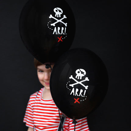 Globos Pirata Negro 30cm 6pcs