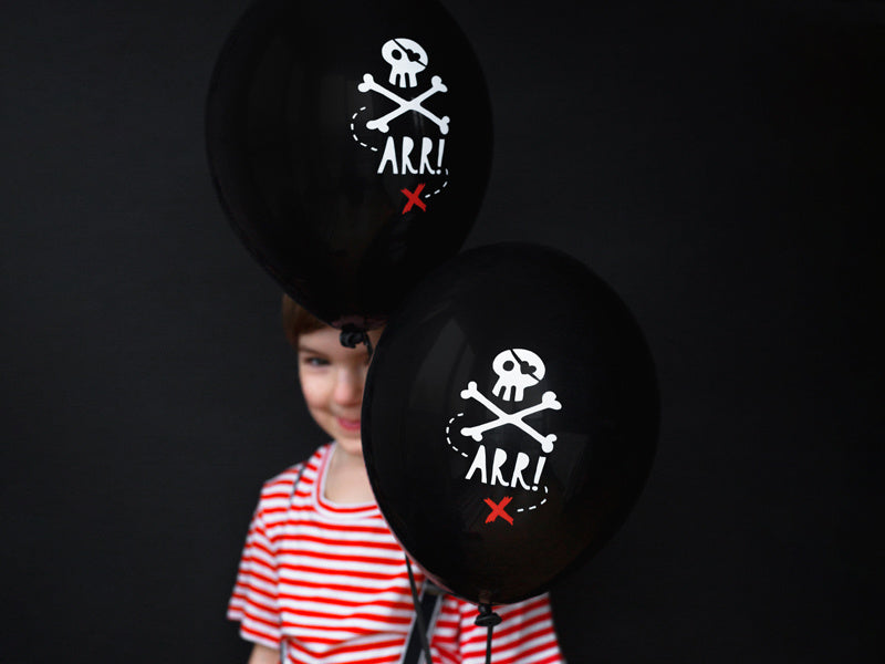 Globos Pirata Negro 30cm 6pcs