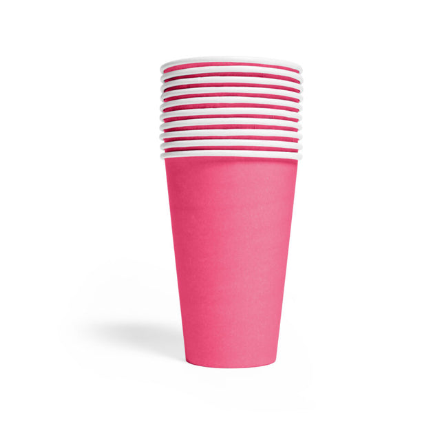 Vasos Fucsia Papel 210ml 8uds.