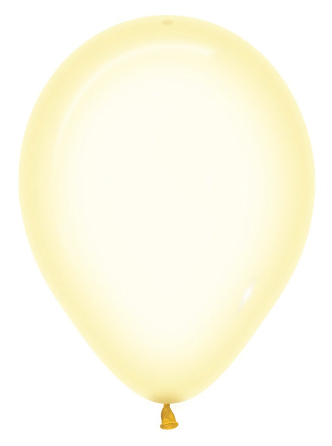 Globos Cristal Amarillo Pastel 321 30cm 50pcs