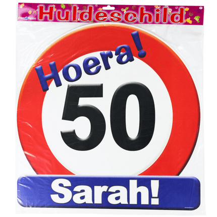 Sarah Señal de Puerta 50 Años Señal de Tráfico 50cm