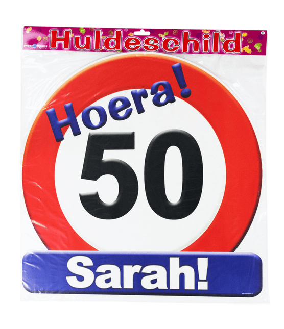 Sarah Señal de Puerta 50 Años Señal de Tráfico 50cm