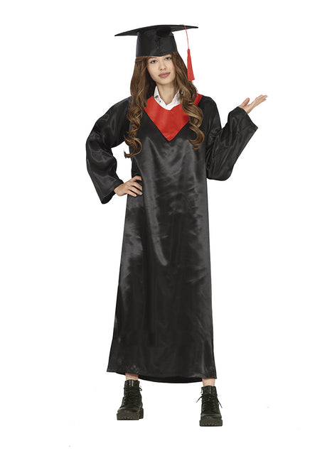 Vestido de Graduación Negro Rojo Señoras