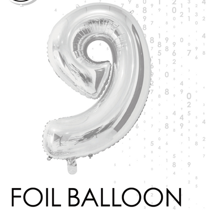 Globo foil Figura 9 Plata 66cm