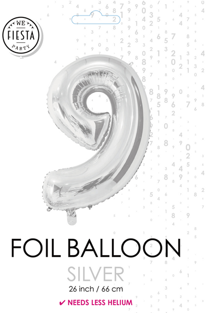 Globo foil Figura 9 Plata 66cm