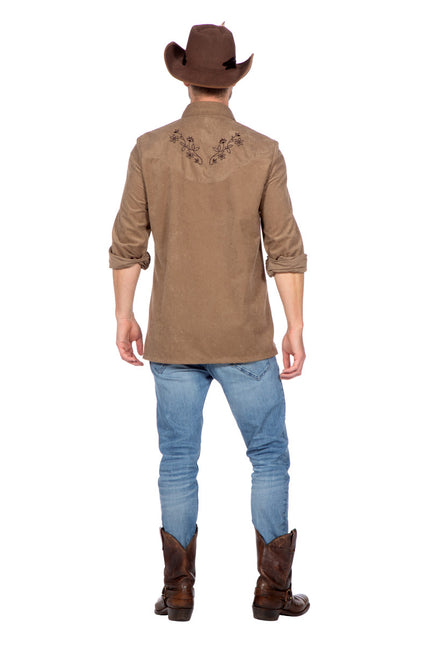 Blusa Western Marrón Hombre