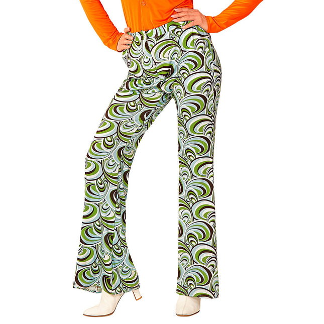 Pantalón Disco 70S Verde Mujer