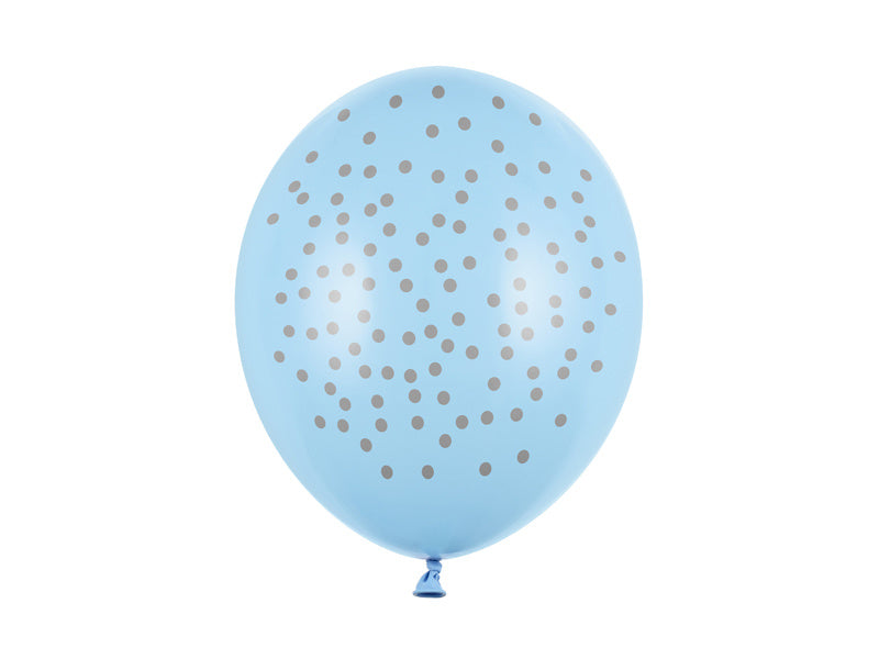 Globos Azules Lunares Grises 30cm 6pcs